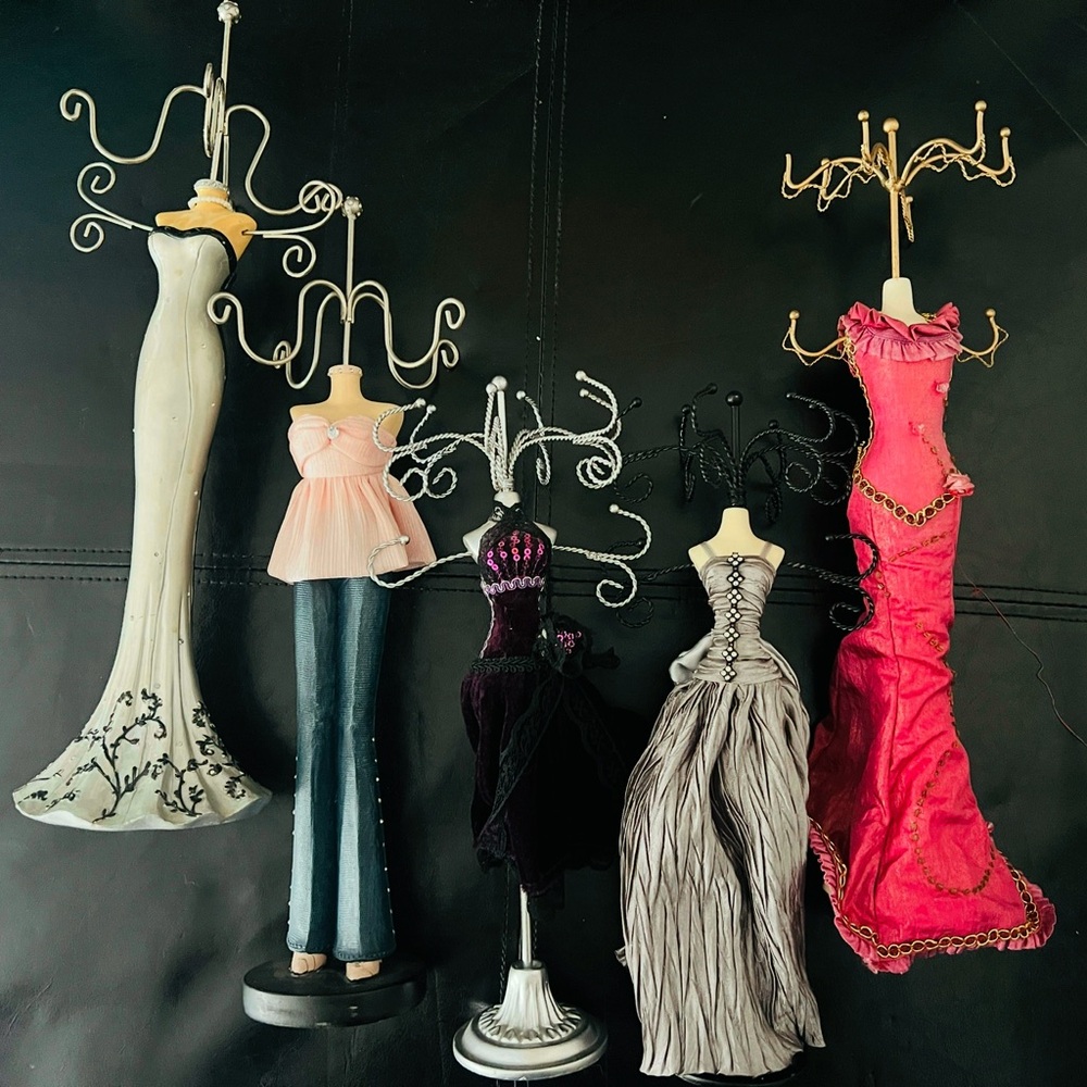Elegant Dress Form Jewelry Holders - Set of 5